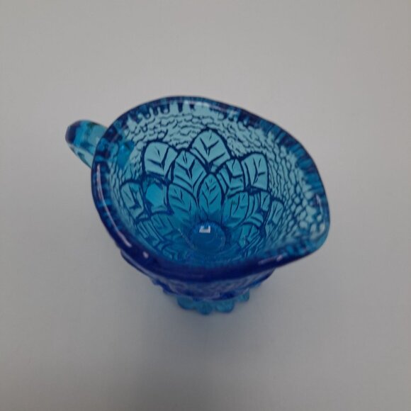 Kanawha Blue Pressed Glass Miniature Pitcher Toothpick Holder Decorative Accent - Picture 9 of 12